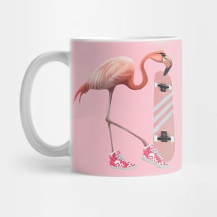 Flamingo and Pink shoes sneakers and skateboard Mug